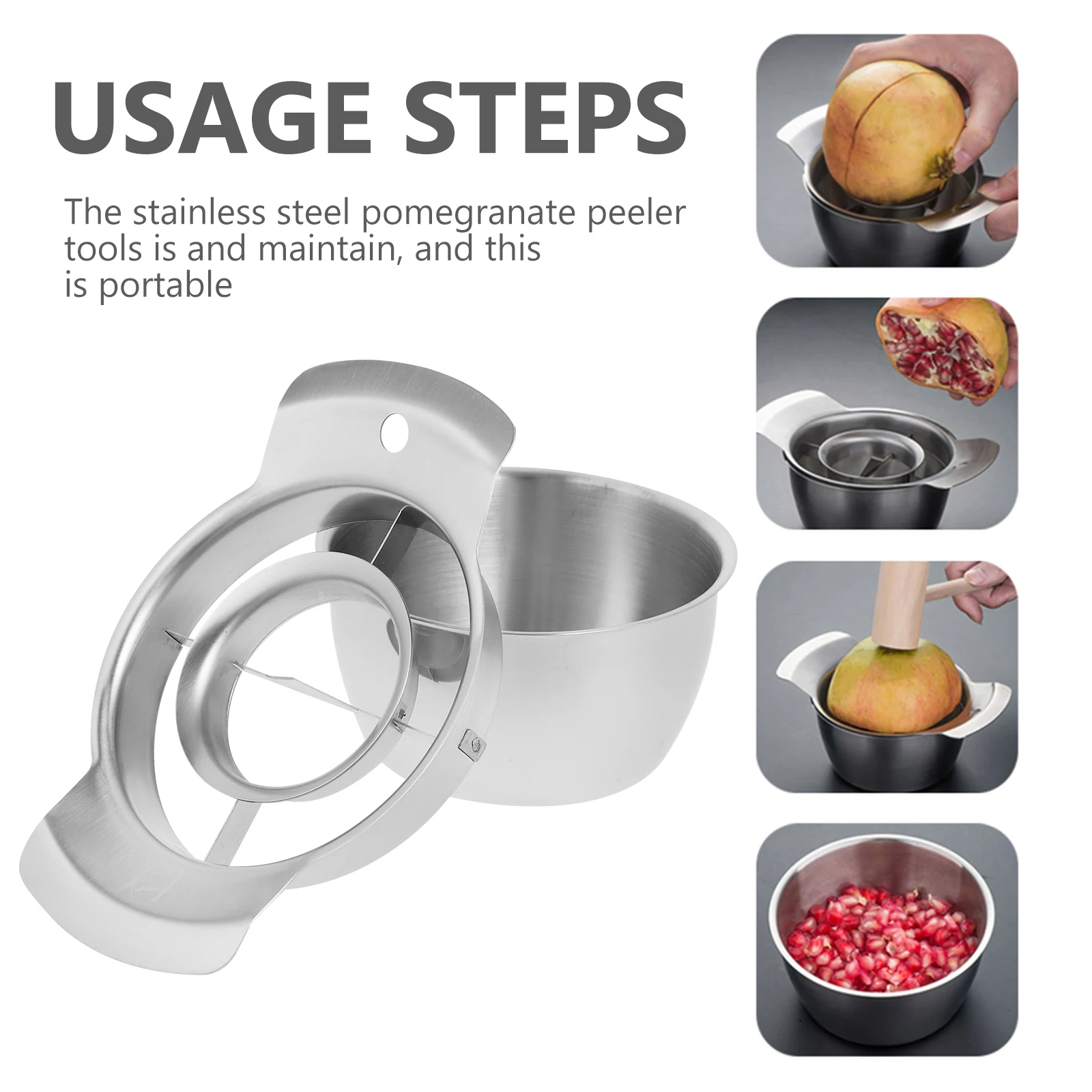 Stainless Steel Pomegranate Peeler Pomegranate Pulp Separator Seed Remover Kitchen Fruit Vegetable Peeling Tool KitchenAccessory