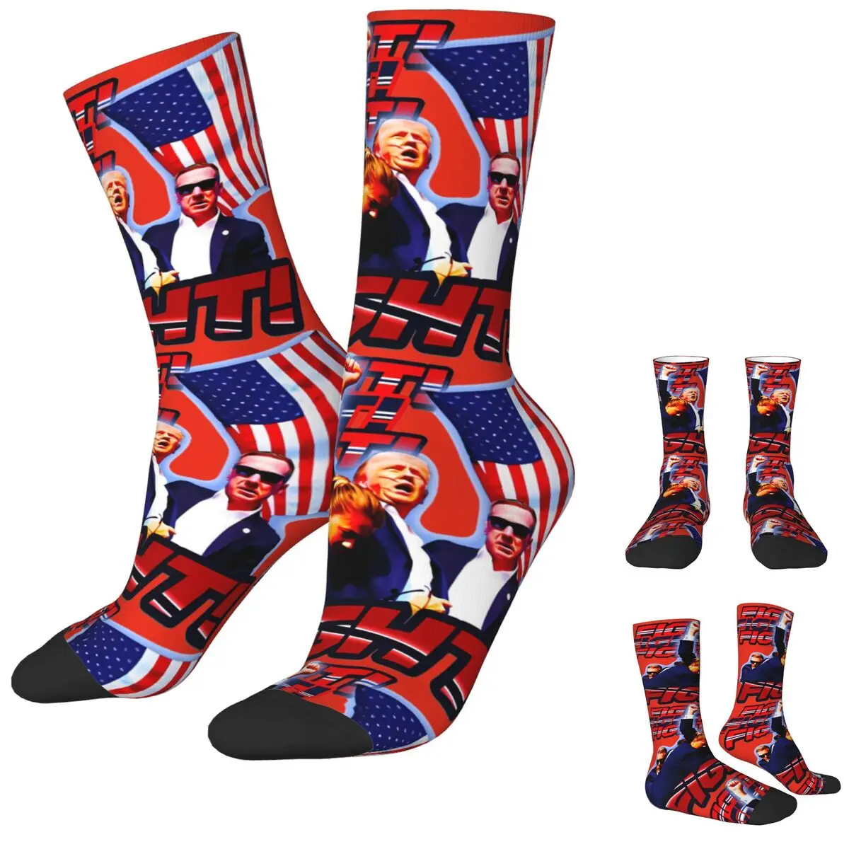 TRUMP SHOOTING JULY 13 2024 Stockings Men Socks Comfortable Gothic Socks Autumn Skateboard Non Slip Printed Socks Gift