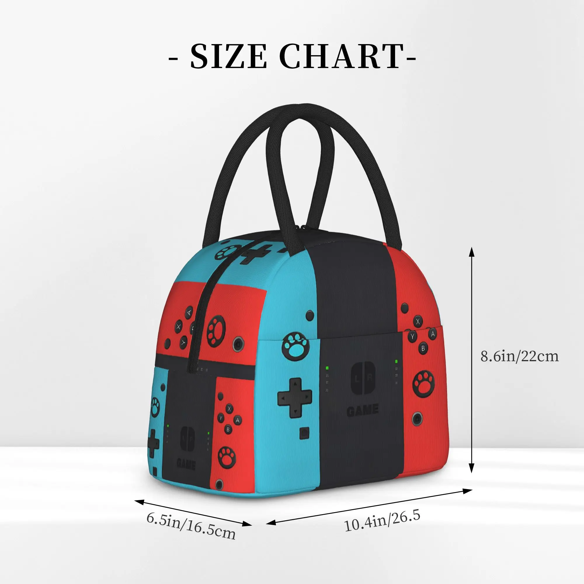 Insulated Lunch Tote Bag Games Console Handheld Gamer Causal Controller Cooler Thermal Lunch Boxes with Handle For Picnic