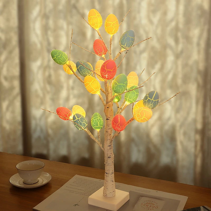 

Easter Decorations Lighted Birch Home Wedding Holiday Spring Tabletop Home decor Easter Party Kids Gifts Tree with Easter Egg