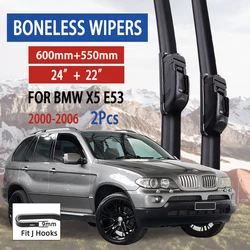 For BMW X5 E53 2000-2006 Car Wiper U-type Soft Rubber Boneless Wiper HD Quiet Durable Automotive Wiper 24