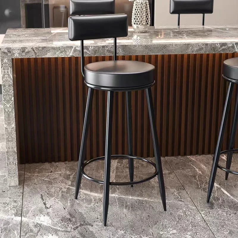 

Industrial Reception Bar Chairs Iron Light Luxury Party Ergonomic Bar Stools Nordic Tall Backrest Restaurante Muebles Furniture