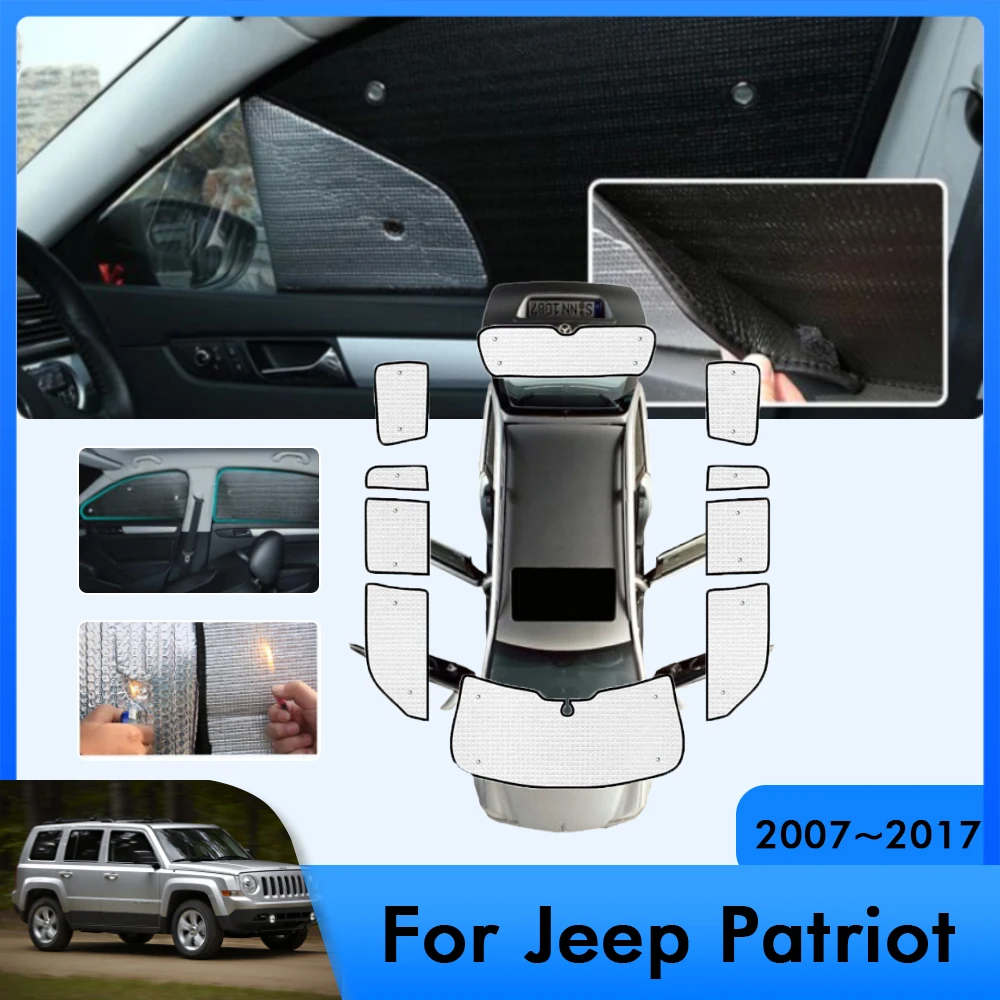 

For Jeep Patriot 2007~2017 2010 2014 2016 Shading Sun Anti-UV Sunshade Car Sunshade Auto Window Curtains Stickers Accessories