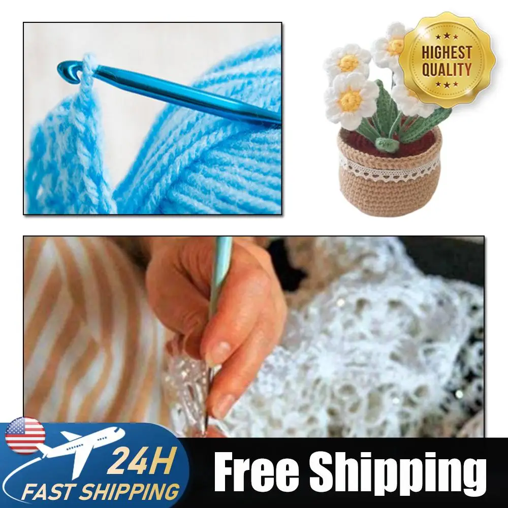 

DIY Flower Potted Crochet Kit Cute Plants Hand-Knitted Tool for Kid (Daisies)