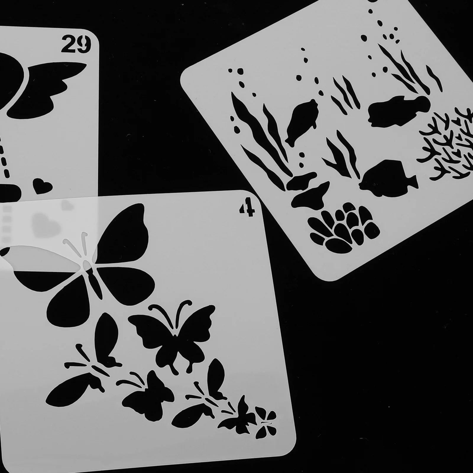 

30Pcs Painting Stencils for Kids Drawing Plastic Templates Durable Creative Plant Flower Craft Stencils Kids Painting Templates