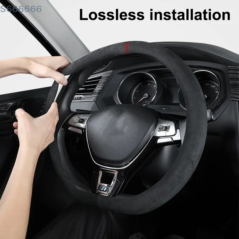 واقي عجلة عالمي مقاس 37-38 سم، غطاء توجيه من جلد البقر المدبوغ المسامي