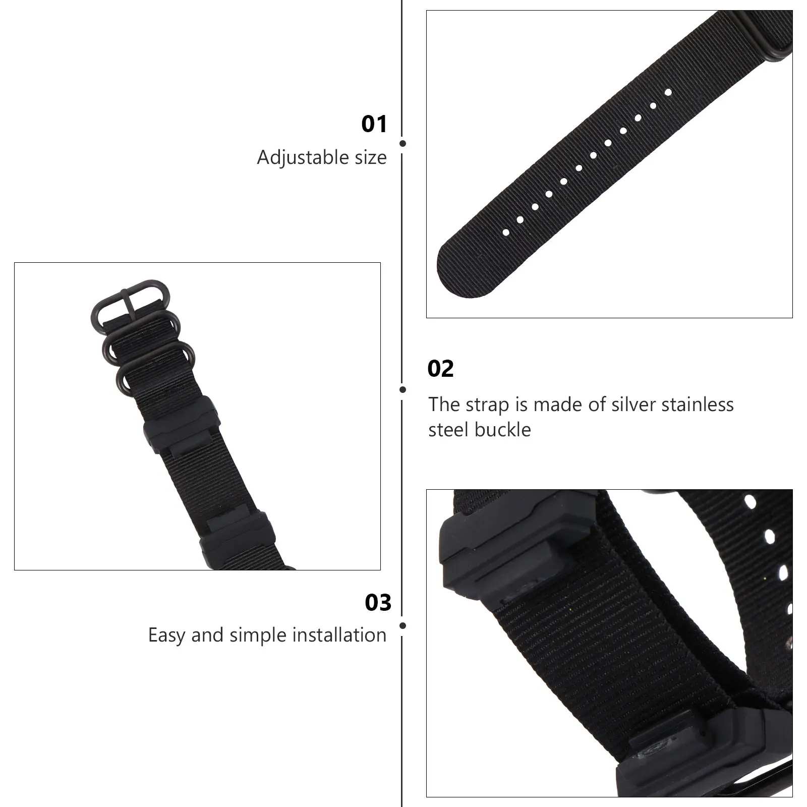 

Nylon Watchb Durable Adjustable Wristb For Watch Strap Watch B Wristb for Smart Watches Comfortable Friendly