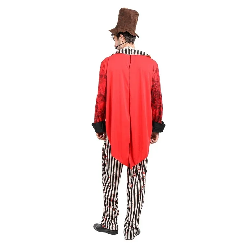 Adult Scary Animal Trainer Halloween Costume Men Bloody Circus Clown Carnival Cosplay Easter Purim Fancy Dress&J1