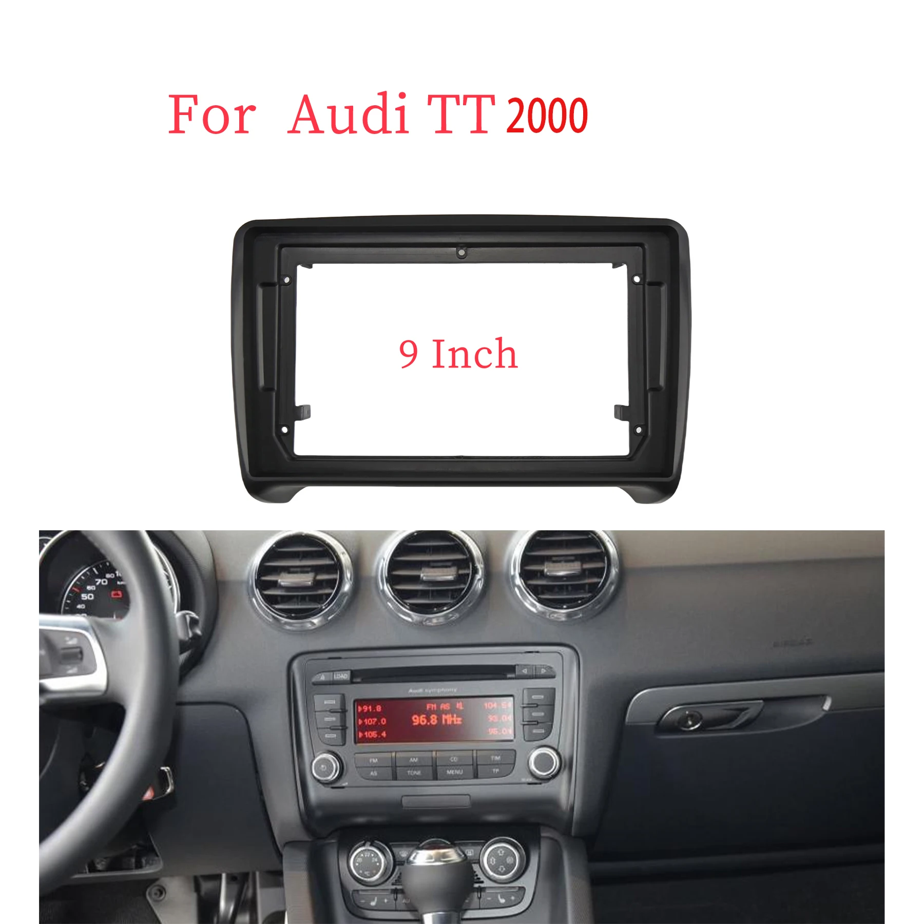 

Yaocaiss For AUDI TT 2006-2014 Car Radio Fascias Frame Mount Kit 9 inch Stereo Panel