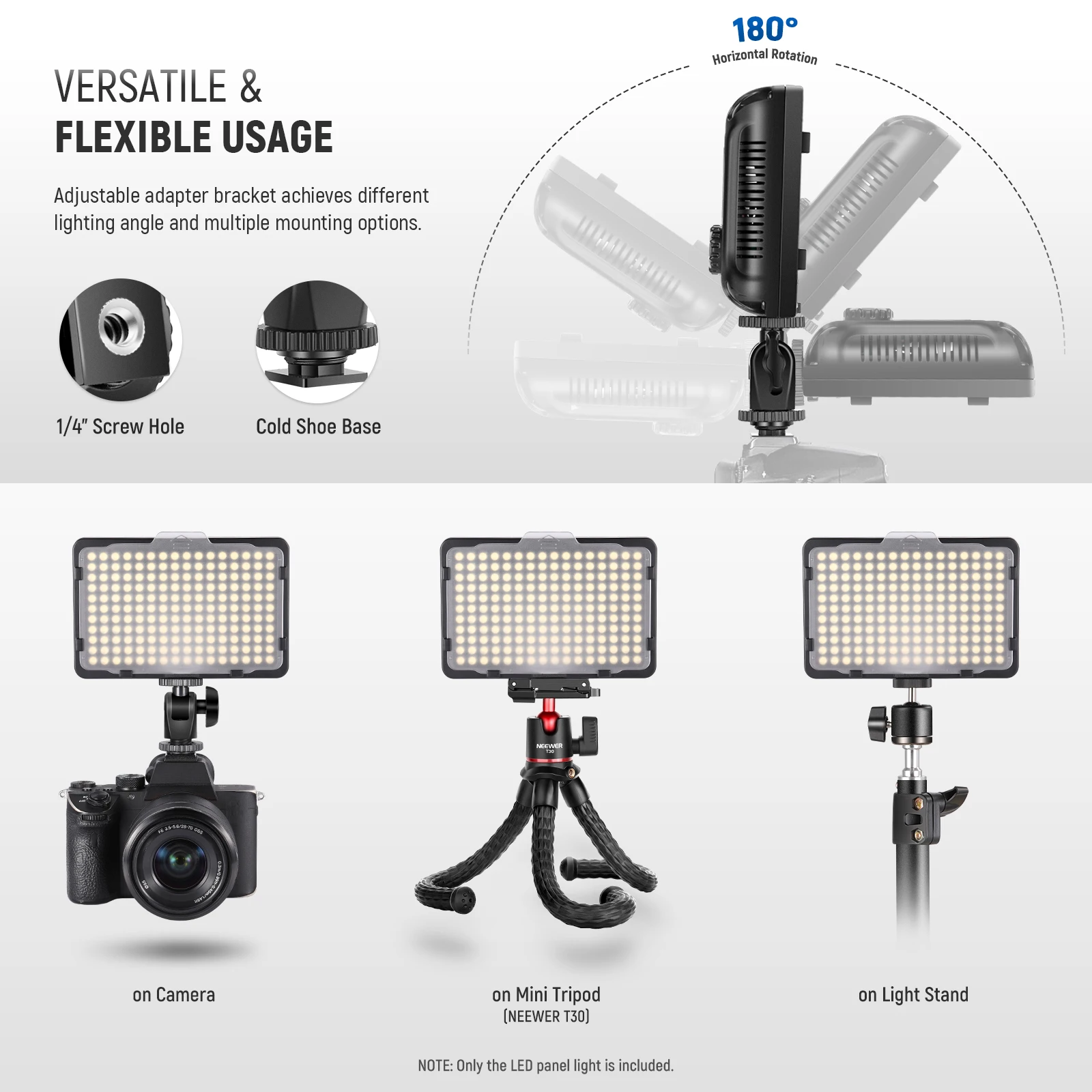 Imagem -04 - Painel Led Neewer-regulável para Câmeras Dslr Foto e Vídeo Luz Canon Nikon Sony Foto Thread 176 Thread 5600k