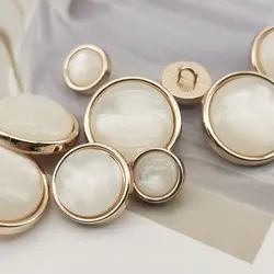 10/15/19mm Color Pearl Metal Buttons for Clothing Women Garment Jacket Sweater Handmade Sewing Accessories Scrapbooking 10pcs