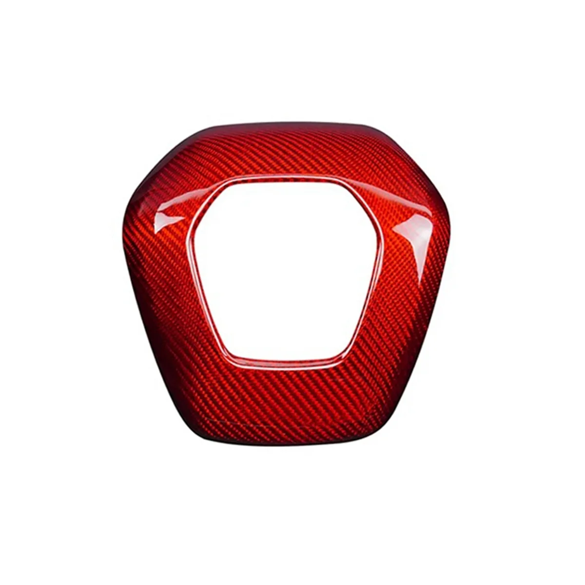 Real Hard Carbon Fiber for Chevrolet Corvette C8 2020-2023 Car Steering Wheel Center Cover Trim (Red)