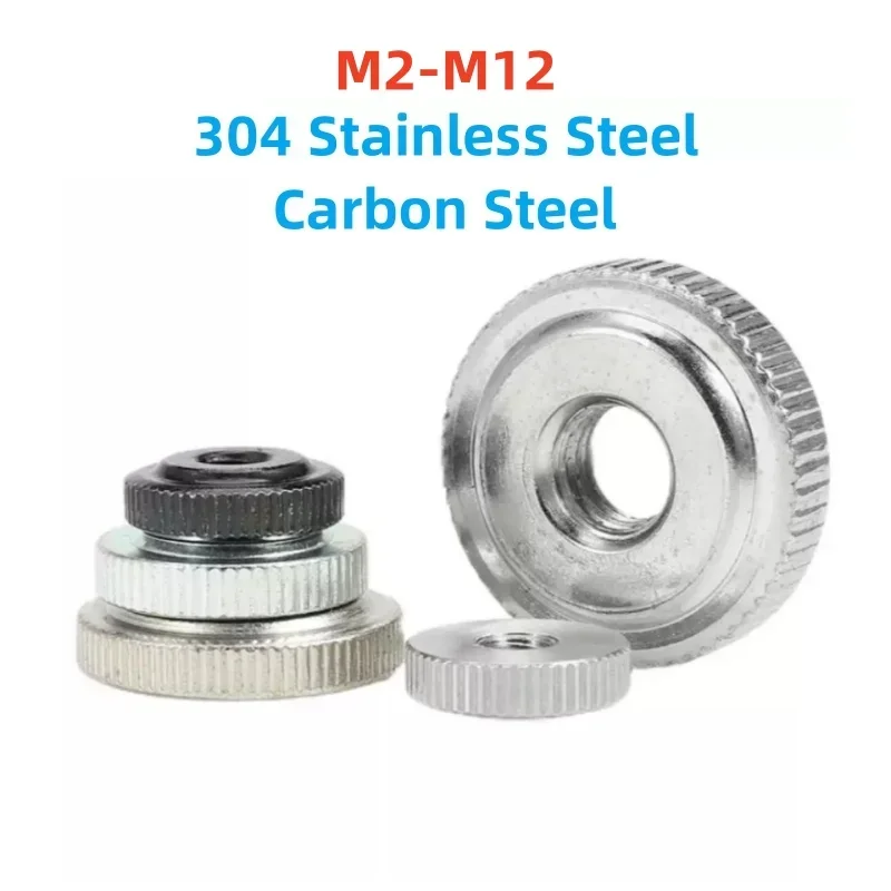 M2 M2.5 M3 M4 M5 M6 M8 M10 M12 304 Stainless Steel Carbon Steel Small Step Knurled Thin Thumb Nut  Hand tighten Thumb Nut