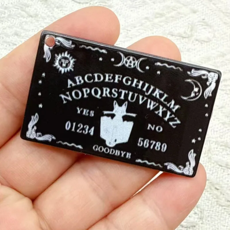 10Pcs Tarot Charms Creative Acrylic  Pendant For Necklace Keychain Diy Making Accessories