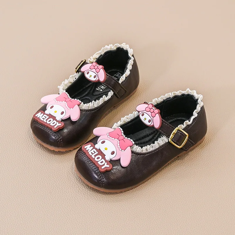 

Детская повседневная обувь Обувь из искусственной кожи ​ Весенние туфли с героями мультфильмов на плоской подошве для девочек, дышащие, противоскользящие, коричневые, на липучке, размер 22–31