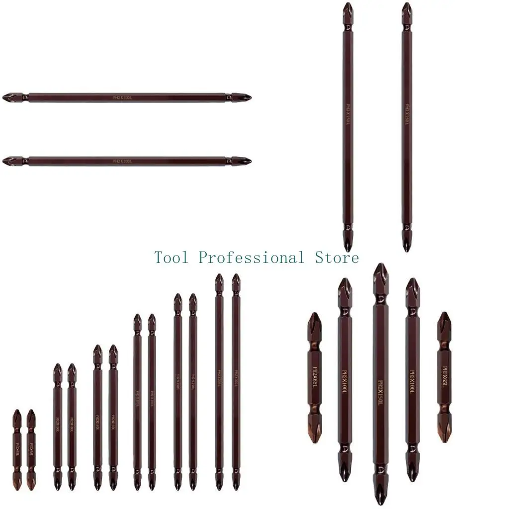 

57QF Double Head Electric Screwdriver Bit Set Hexes Shanks Alloy Steel