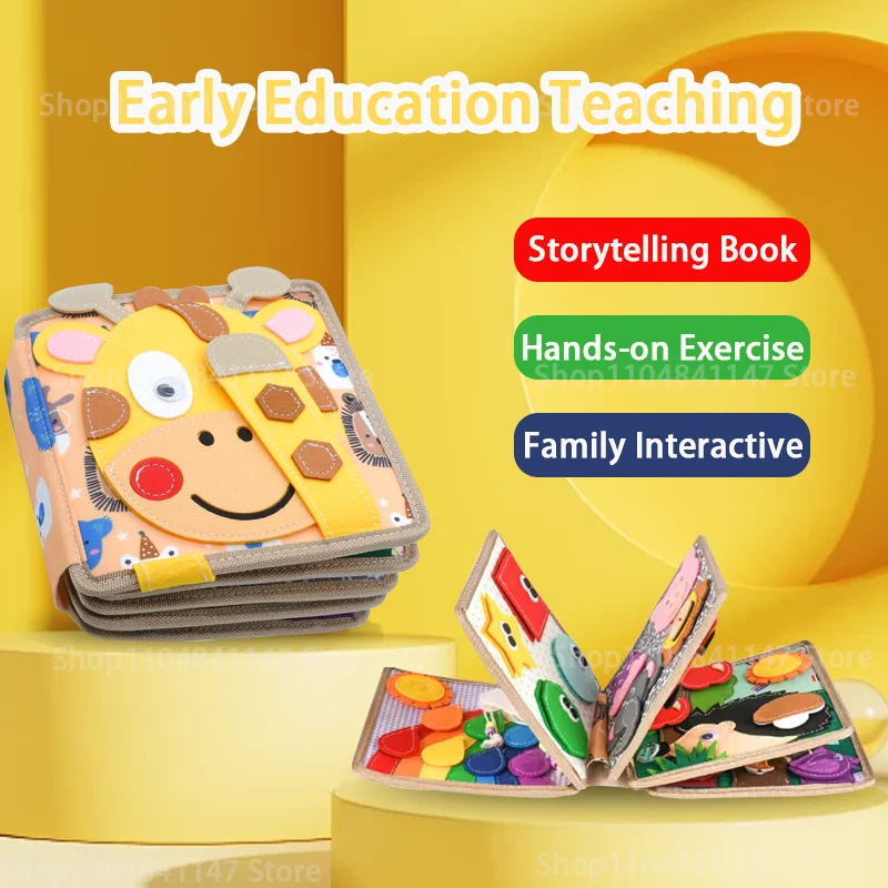 كتاب لباد تعليمي للأطفال، لعبة حسية لمرحلة ما قبل المدرسة، أنشطة سفر محركية دقيقة، أذن تعليمية متعددة الطبقات #1