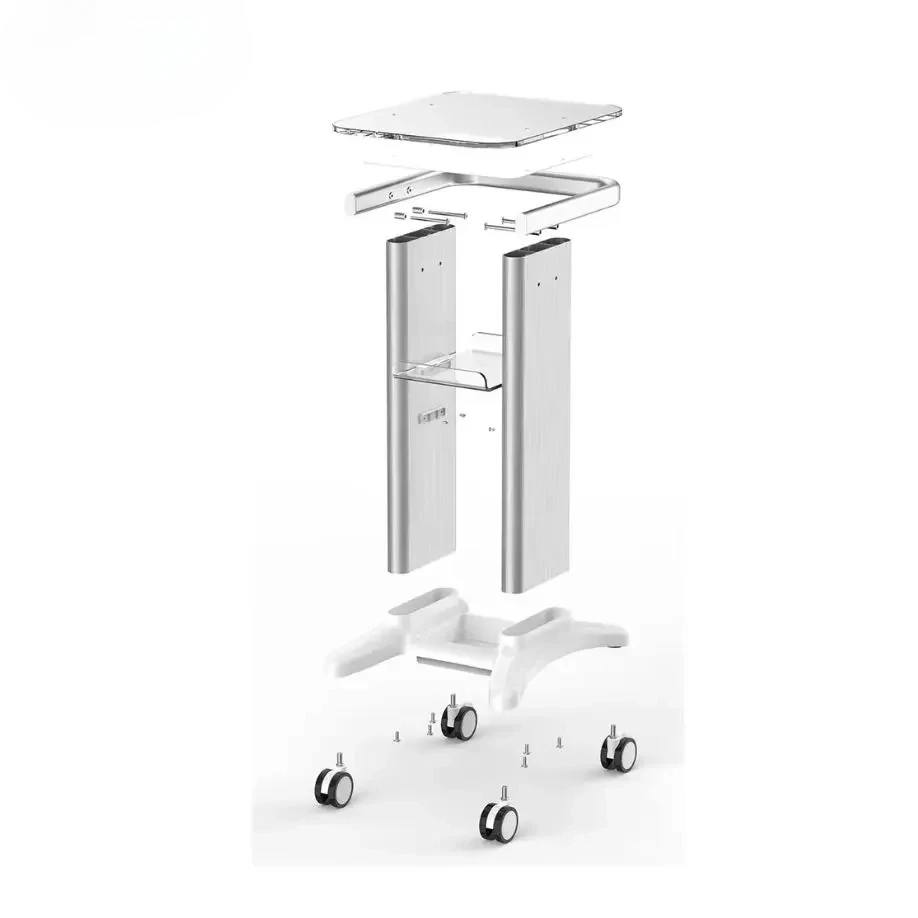 2024 Mobile Acrylic Salon Cart Trolley for Portable IPL Machines 50*50CM Table GOMECY Factory Price Stand Rolling Cart