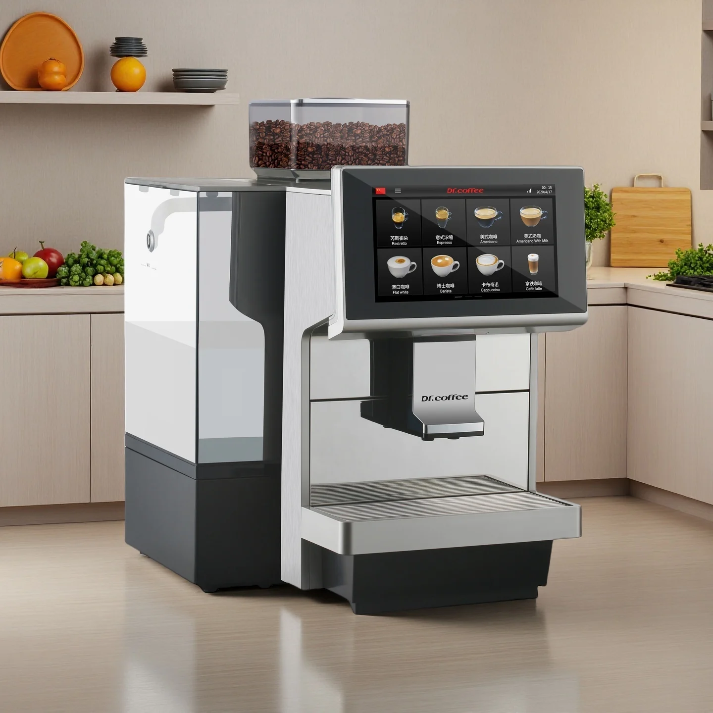 Dr.Coffee M12 Big Plus  8L Water tank & Tap Water Supply, Automatic Espresso Coffee Machine with MDB Function
