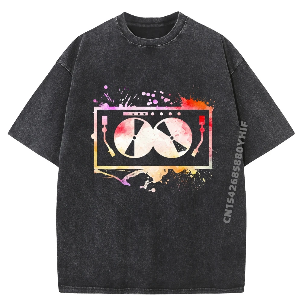 

Musician Artist Music Teacher Watercolor DJ table New T Shirt Graphic Camisetas Crazy Funny Washed Shirt Daily Wear