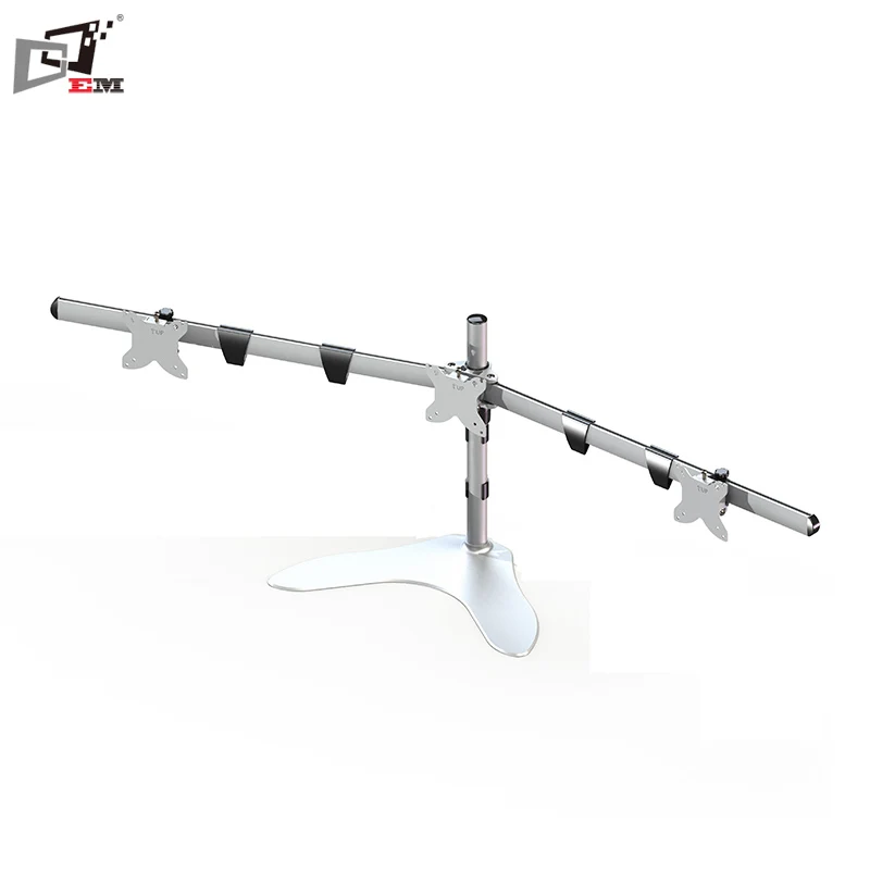 Swivel 150 Degree Adjustable Studio Triple Monitor Stand for 30 Inch Screens Professional Desktop Triple Display Mount Base