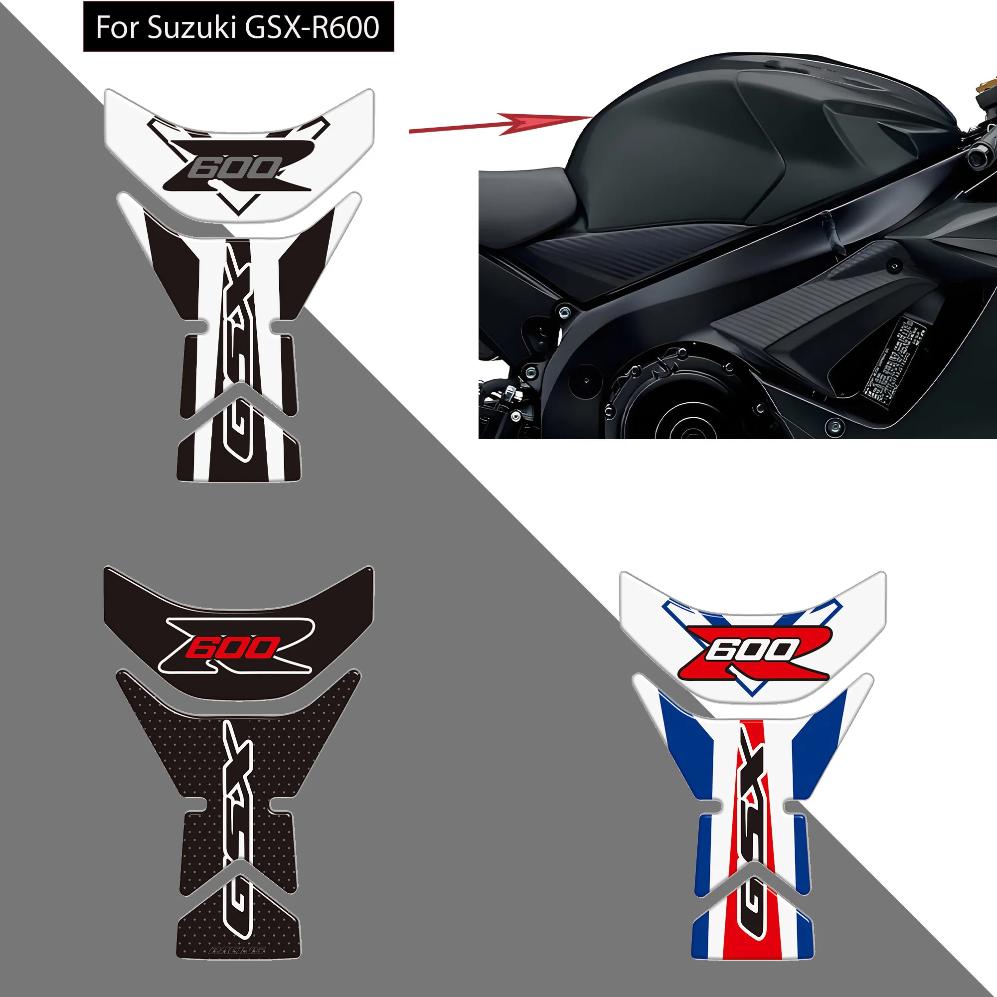Motorcycle Fuel Tank Pad Grips Knee Protector Stickers for Suzuki GSX-R600 GSXR600 GSXR GSX-R 600 GSX R600 600Z K9