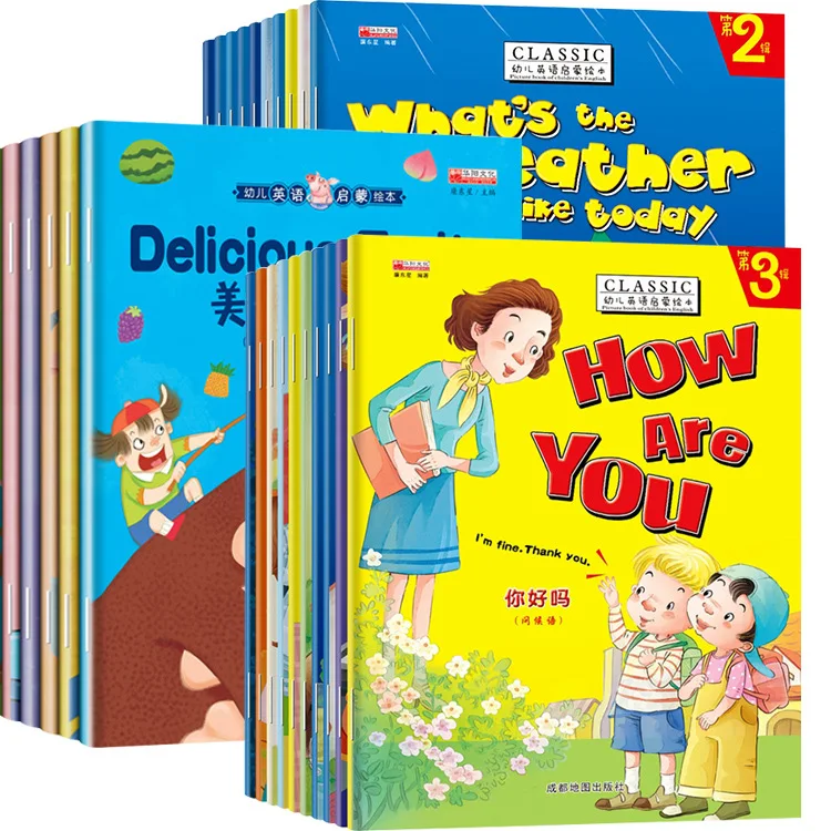 

10 Books/Set English Picture Book Children Enlightenment Baby Kids Learn Words Tales Series Educational Reading Libros Chinese