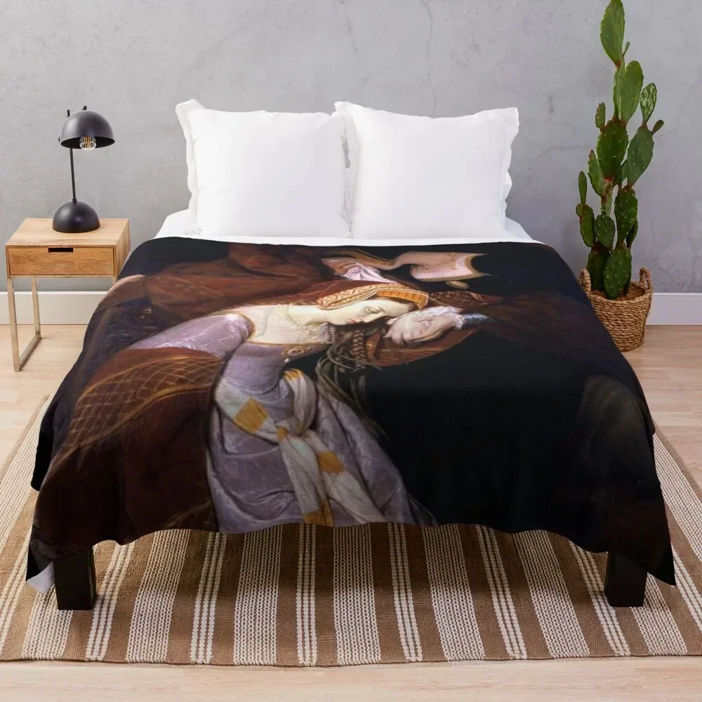 

Anne Boleyn in the Tower by Edouard Cibot | The six Throw Blanket Camping Soft Plaid Tourist funny gift Blankets