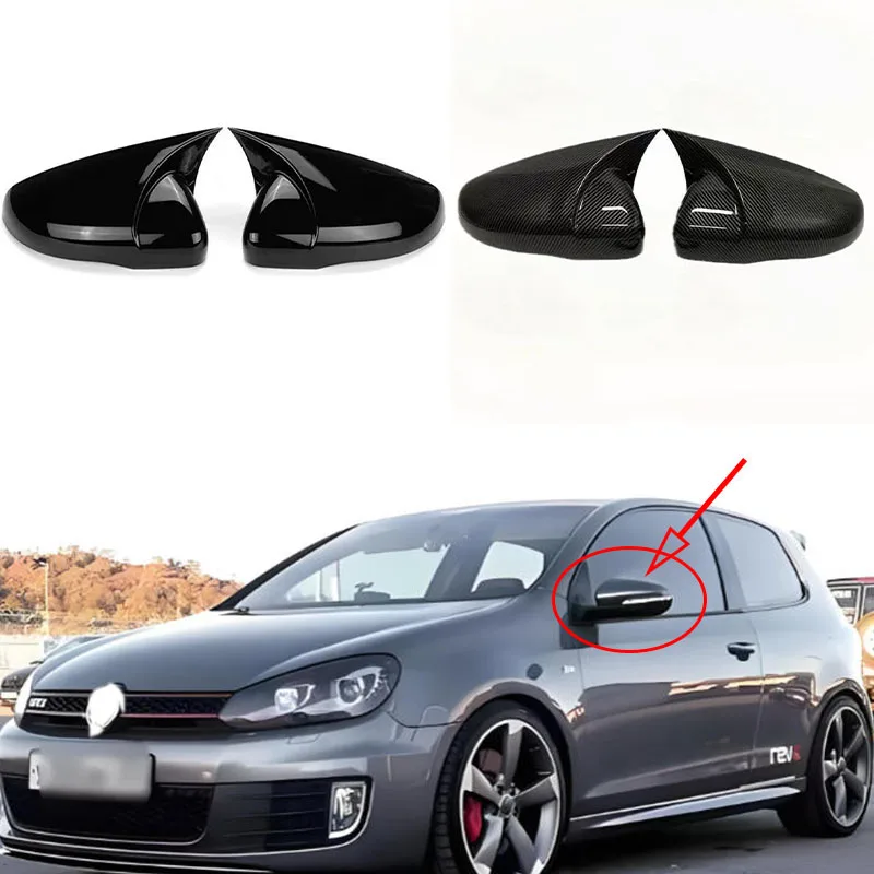 

For VW Golf6 Mk6 Varaint 2009 2010 2011 2012 2013 2014 Wing Mirror Housing Case Glossy Black Rear Mirror Cover