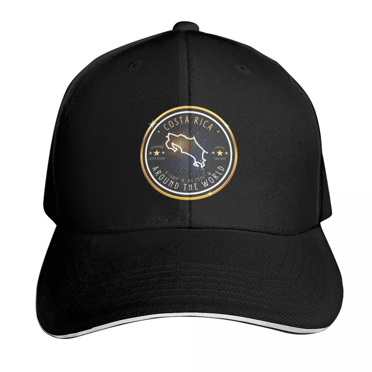 

Costa Rica Souvenir Country Map Outline | Costa Rica Coordinates Baseball Cap sun caps Rugby Women Caps Men's