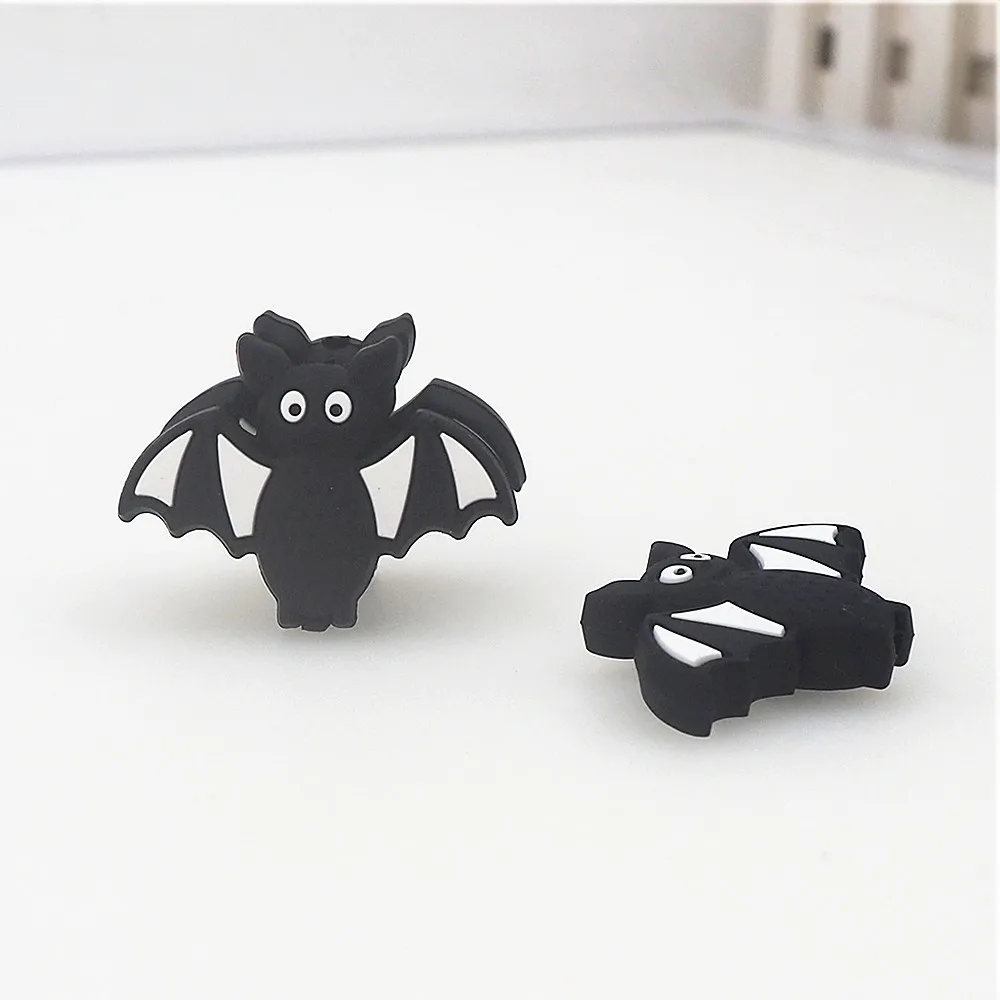 

Chenkai 10pcs Halloween Silicone Beads Bat Pumpkin Skull Ghost Beads Baby Chewable Dummy Necklace Pacifier Toy Gift Accessories