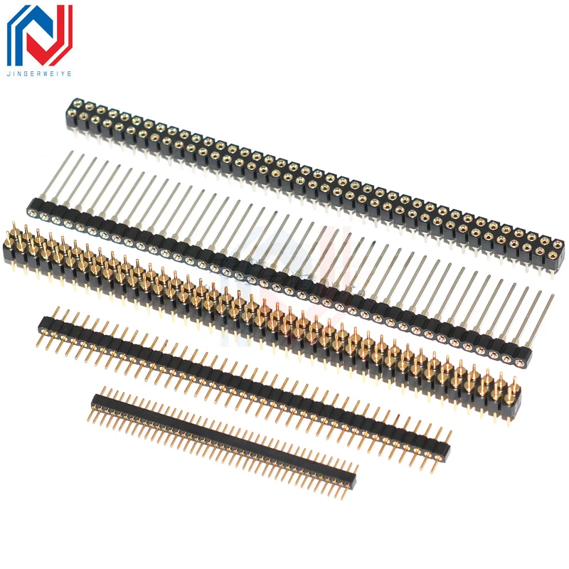 1 adet 1.27mm/2.0/2.54mm 1/2x40P yuvarlak Delik yuvarlak Iğne Dişi Başlık Pin Sıra Konnektörü Tek Çift Sıralı Altın Kaplama Kalay Kaplama