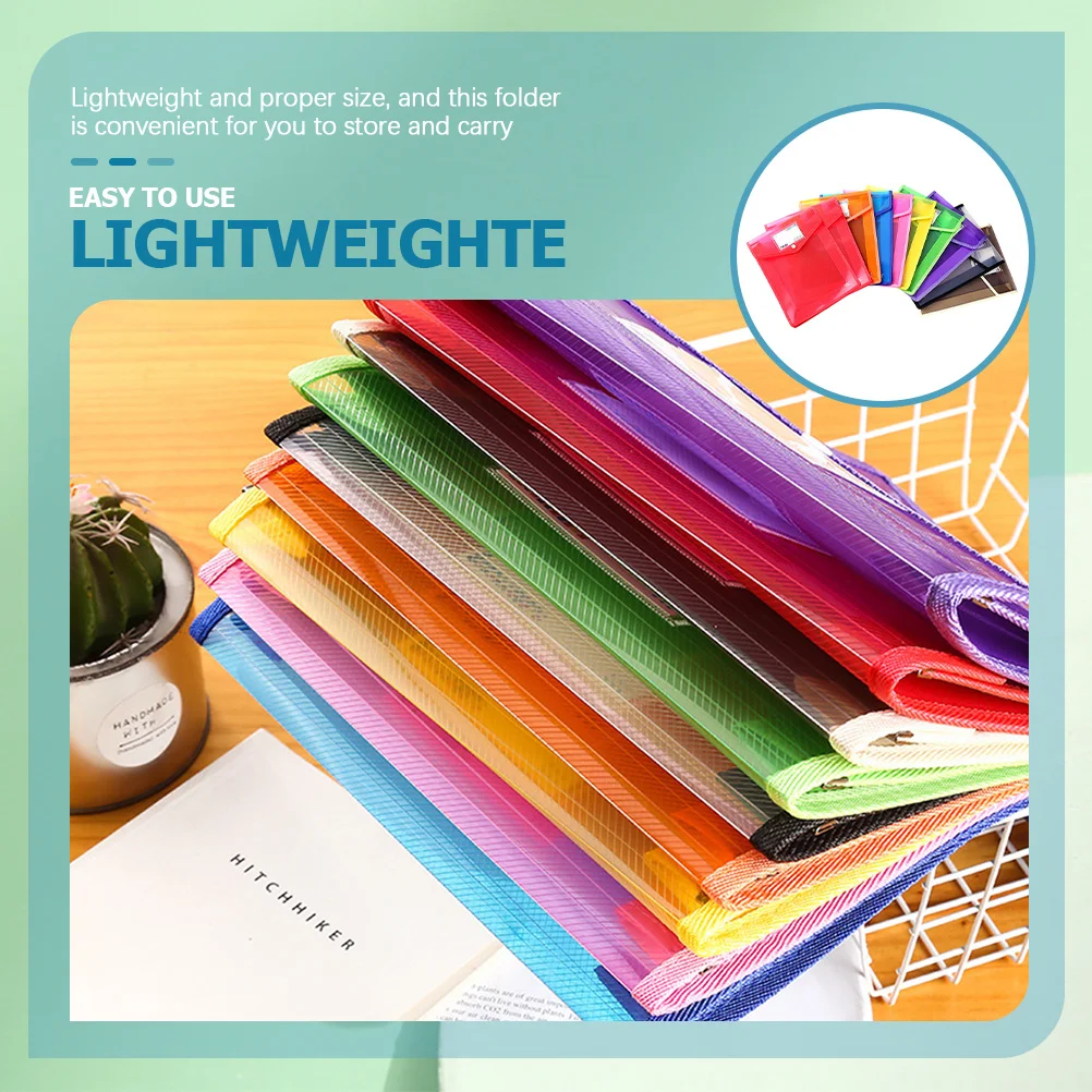

10Pcs Document Folder Heavy Duty Reusable Plastic File Organizer for Business Conference Stationery Storage File Organizer