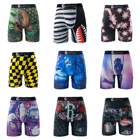 ETHIKA Men Underwear Boxers 1Pcs Breathable Mesh Crotch Man Swimming Underpants Plus Size L-3XL Mens Panties Men's Boxers Briefs