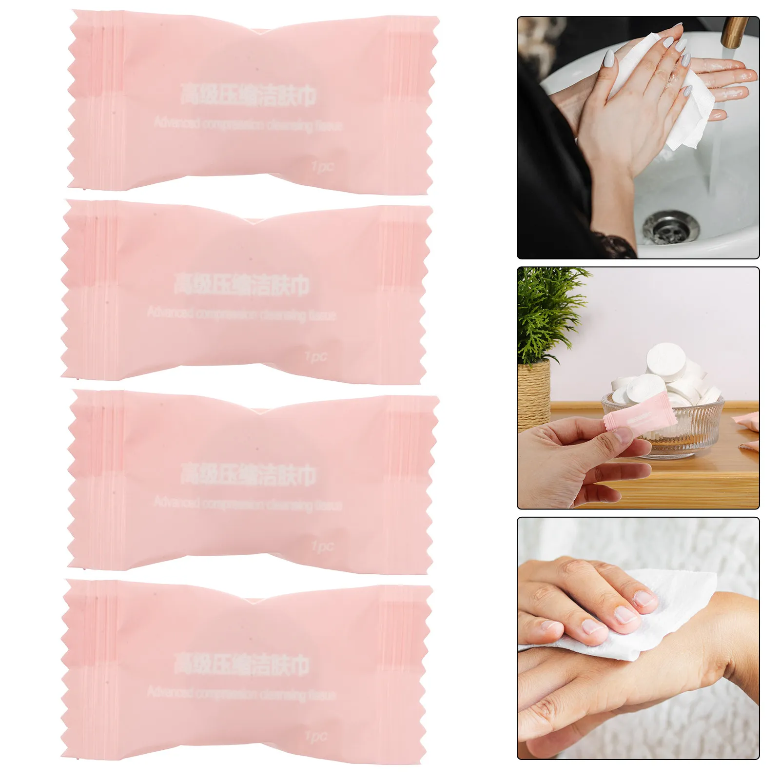 50Pcs Compressed Towel Tablets for Face Single Use Portable Travel Face Towels Gentle Skin Friendly Hiking Camping Outdoor