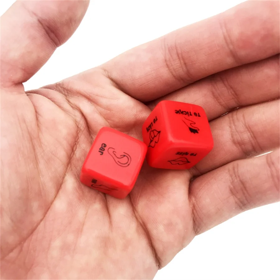 Coppia novità amore 2 pz 18MM dadi rosso acrilico Club Party divertente punizione regalo gioco da tavolo sesso gioco d'azzardo dadi erotici giocattoli Sexy