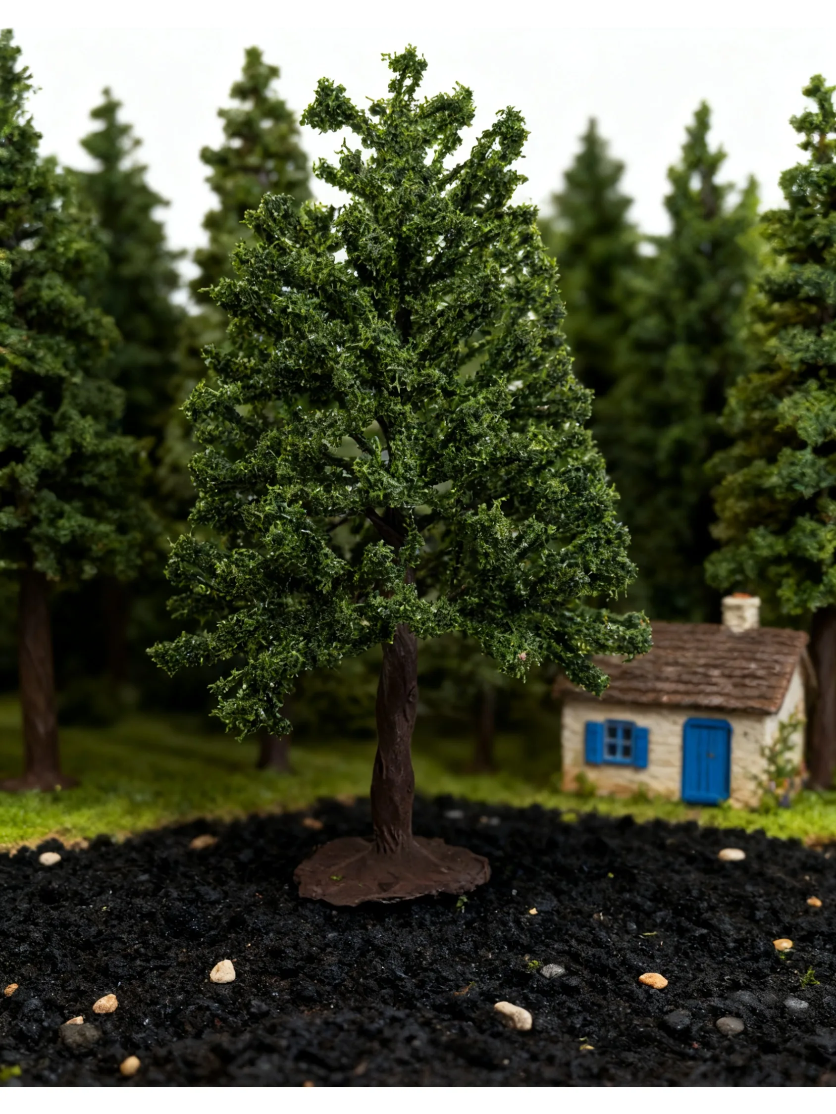 يمكن تخصيص النموذج المعماري المصنوع يدويًا لقطار شجرة الصنوبر والغابات والمواد المناظر الطبيعية المصغرة