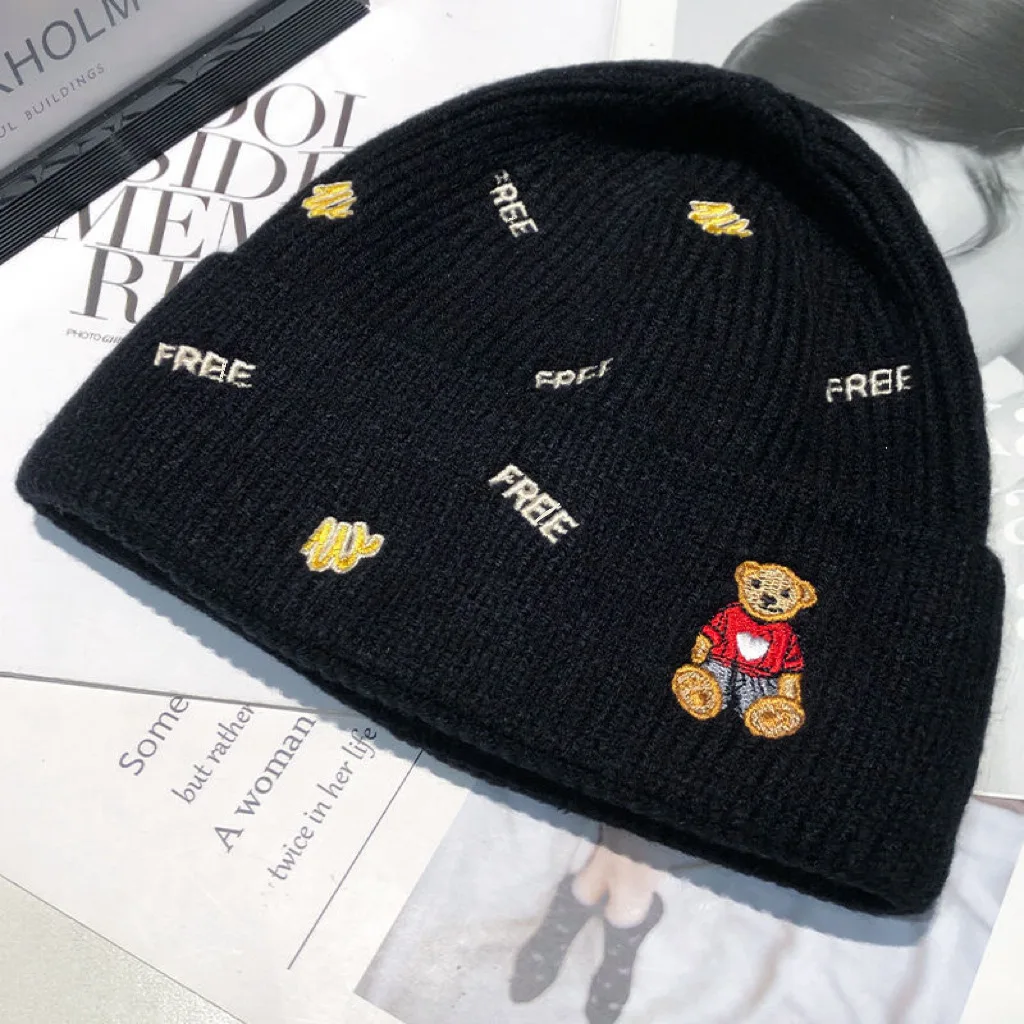 Winter Beanie Hats For Men Women Cartoon Thick Warm Knitted Women Hats Wool Female Male Bonnet Cap Skullies Hats Girl Gorros