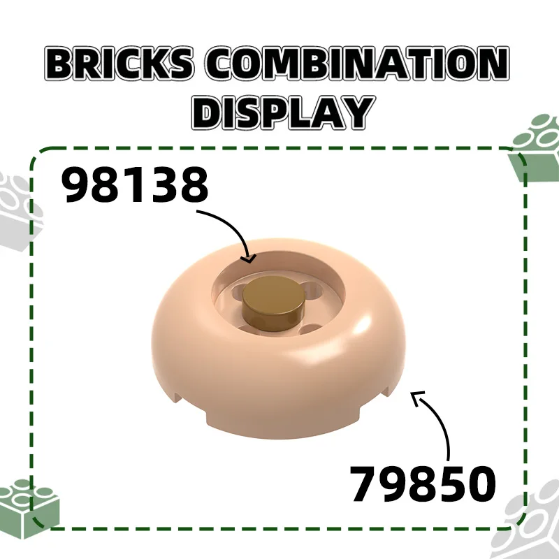 37Pcs/Lot 79850 WANGE 4X4 Dome Cap Building Blocks Moc Color Accessories Compatible with Brick DIY Spare Parts Toy Gift