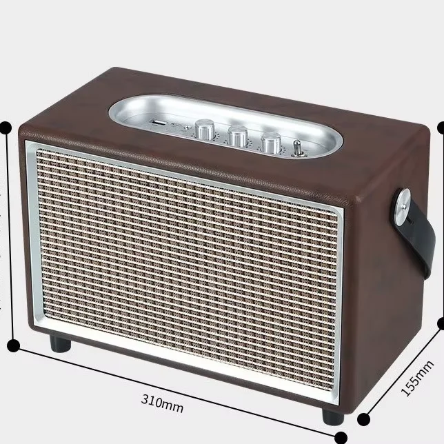 High Quality Retro Wooden Wireless 5.0 Dual Mode Portable Outdoor Home Theatre Party Speaker 40W Output 5000-10000mAh Battery