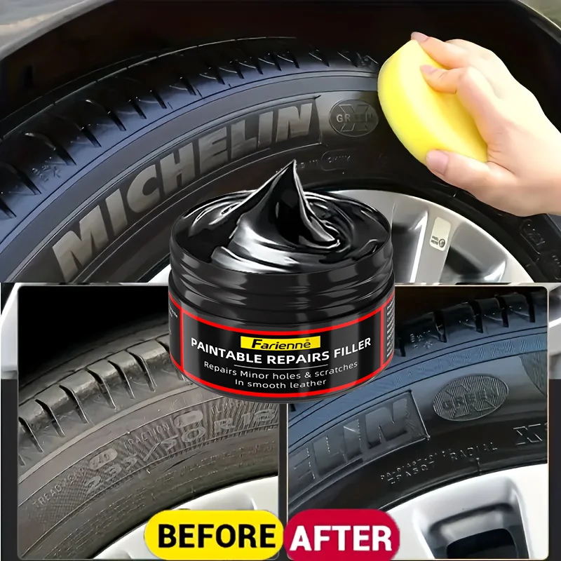 Farienne Rubber Black Restorer Paste for Car Tires Door Trim Dashboard Plastic Fading Oxidation Renovation Cream