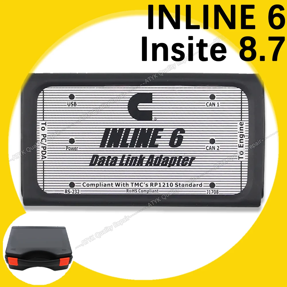 Cu-mmins INLINE 6 Insite 8.7 with keygen Data Link Adapter Heavy Duty Diagnostic Tool INLINE6 obd2 scanner tuning auto new VCI