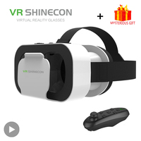 Shinecon VR Glasses Viar Virtual Reality Headset 3D Device Helmet Goggles Lenses For Smartphone Smart Phone With Game Controller