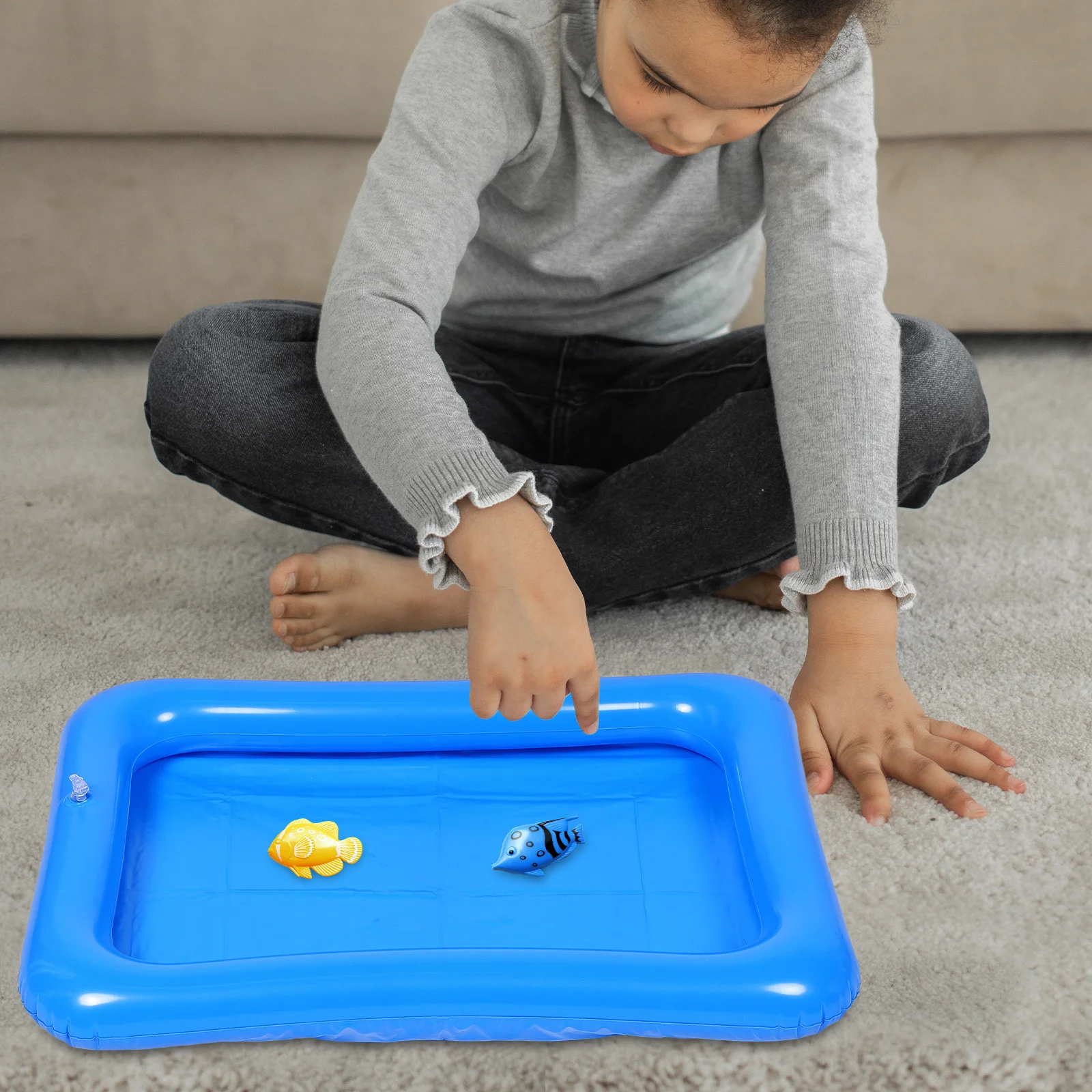 Plateau de sable gonflable pour pêche en plein air, 4 pièces, baignoire flottante, barre de service de glace, piscine gonflable