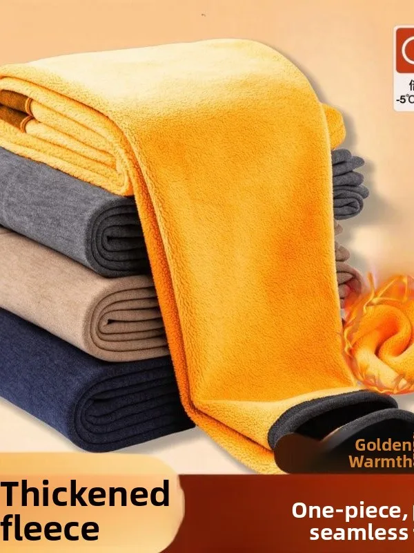 

Men's Mid-Waist Fce-Lined Thermal Pants Comfortable Breathable Underwear Leggings Inner Wear Straight Cut Single Layer