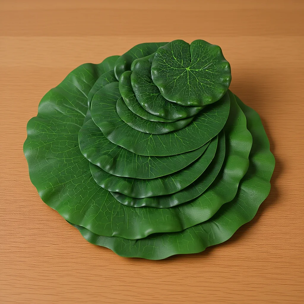 8Pcs 시뮬레이션 된 연꽃 잎 Eva 소재 연못 장식 절묘한 세부 사항 DIY 선물 실내 야외 장식 연꽃 잎