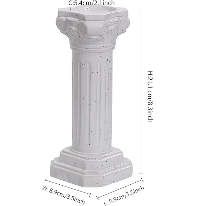 1pc Ceramic European Roman Column Candle Holder, Ideal for Hotel & Home Decoration, Candle Stand (Candle Not Included)