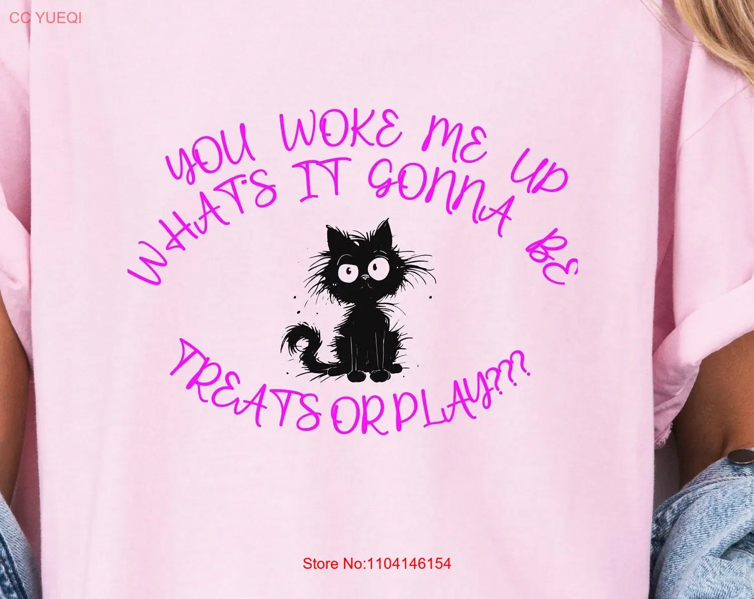 Mood Cats T Shirt Cat Mom Funny Lovers for You woke me up what's it gonna be treats or play long or short sleeves