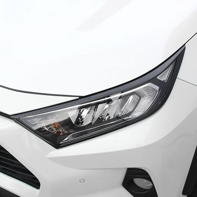 For Toyota RAV4 XA50 RAV 4 Hybrid 2019 2020 2021 2022 2023 2024 Car Front Headlight Eyebrow Trim Cover Strips Decoration Frame