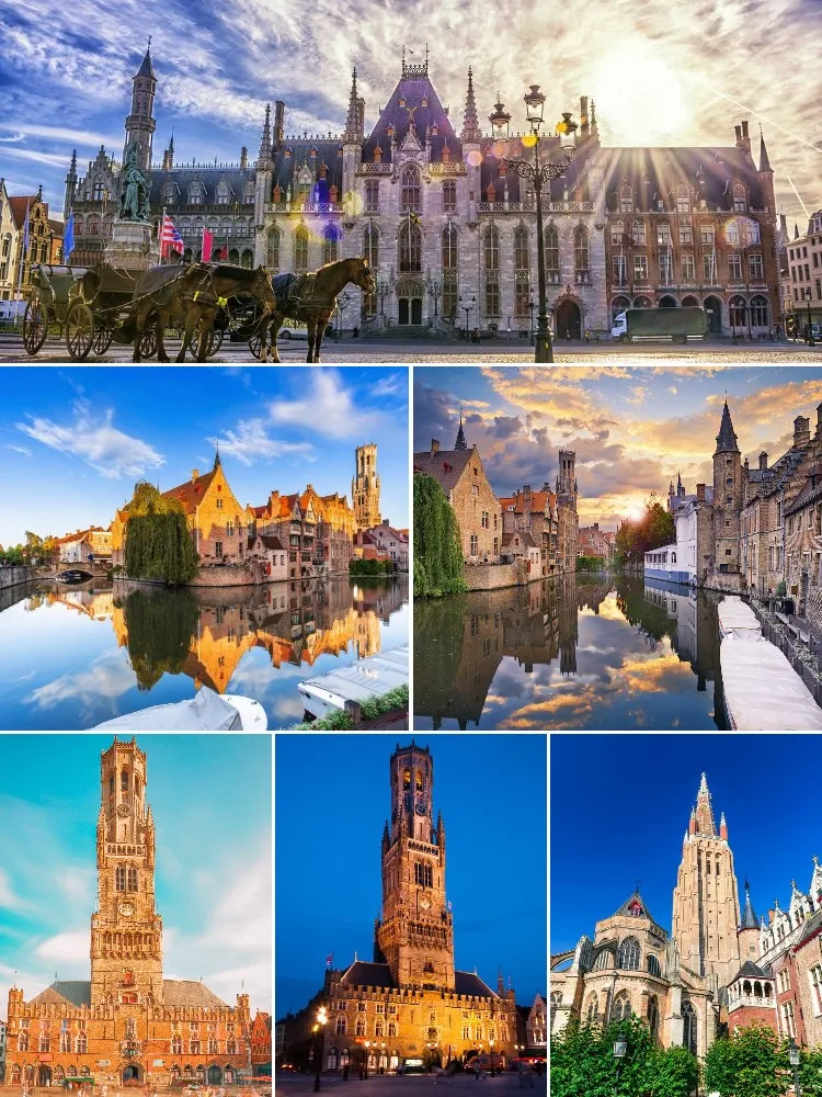 5D DIY Diamond Painting Scenery of Belgium Bruges Landscape Full Round and Square Drill Embroidery Cross Stitch Home Decoration